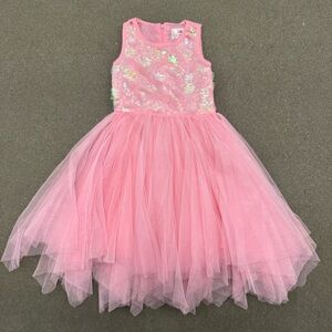 Justice Pink Dance Costume Sequin and Tulle Dress NWT Size 6